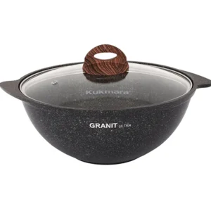 Казан для плова 4,5л со стеклянной крышкой, АП линия «Granit Ultra» (Original)