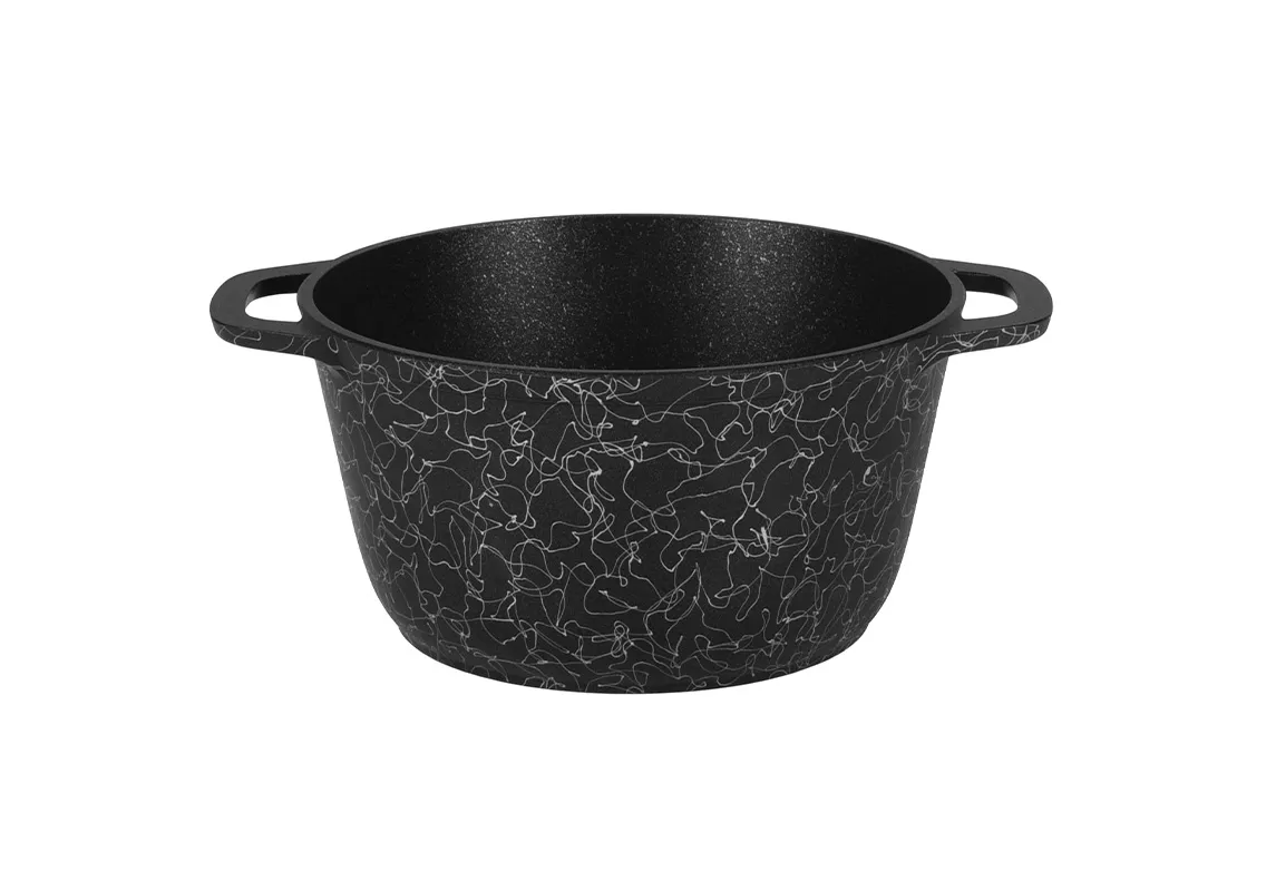 Кастрюля 3,5л со стеклянной крышкой, АП линия "Грация" (черный/серебро) — изображение 3