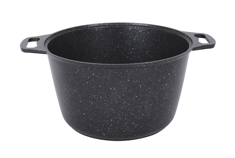 Кастрюля 6л с антипригарным покрытием (темный мрамор) со стеклянной крышкой — изображение 3