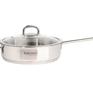 Сковорода из нержавеющей стали 26 см со стеклянной крышкой, линия "Safia"