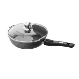 Сковорода 30см АП Гранит black со съемной ручкой и стекл. крышкой арт. с030802