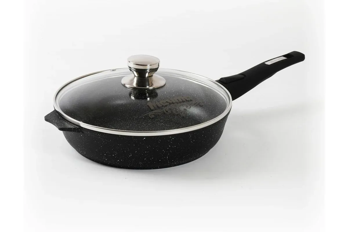 Сковорода 24 см МЕЧТА С024802 АП Гранит black со съемной ручкой и стеклянной крышкой — изображение 5