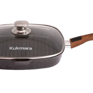 Сковорода-гриль квадратная 28 x 28 см со съем. ручкой, ст.крышкой,АП линия "Granit ultra" (Original)