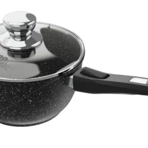 Ковш 1,7л МЕЧТА 082802 АП Гранит black со съемной ручкой и стеклянной крышкой