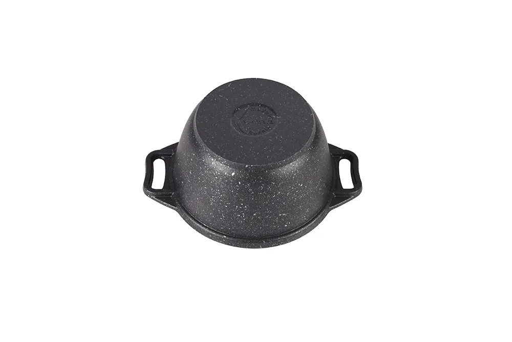 Кастрюля 1л с антипригарным покрытием (темный мрамор) со стеклянной крышкой — изображение 3