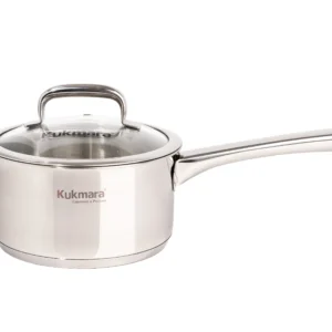 Ковш из нержавеющей стали 1,5л со стеклянной крышкой, линия "Leon"