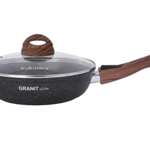 Сковорода 24 см со съемной ручкой, стеклянной крышкой, АП линия "Granit ultra" (Original)
