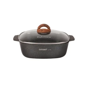 Кастрюля-жаровня 4л квадратная 260х260мм со стекл. крышкой, АП линия "Granit ultra" (original)