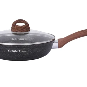 Сковорода 26 см с ручкой, стеклянной крышкой, АП линия "Granit Ultra" (Original)