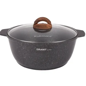 Кастрюля-жаровня 5л со стеклянной крышкой, АП линия «Granit Ultra» (Original)