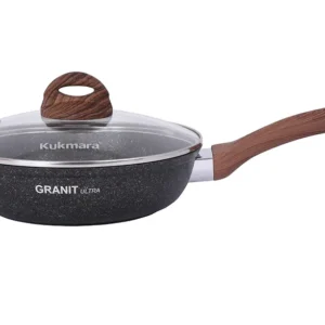 Сковорода 24 см с ручкой, стеклянной крышкой, АП линия "Granit Ultra" (Original)