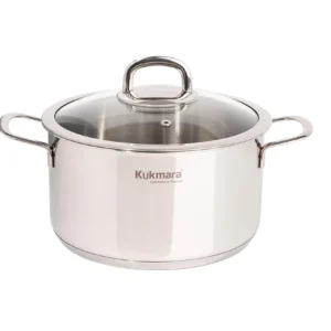 Кастрюля из нержавеющей стали 4л со стеклянной крышкой, линия "Сафия"